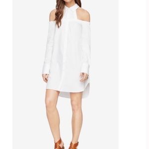NWT BCBGMAXARIA Rowan white cold shoulder mini dress, sz XS